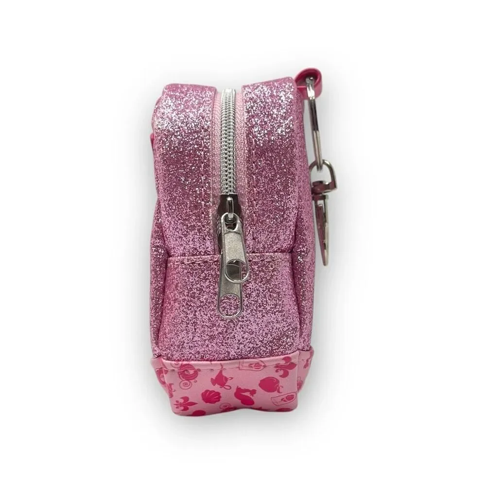 Disney Parks Mini Tiny Backpack Coin Purse Bag Cinderella Castle Pink Glitter